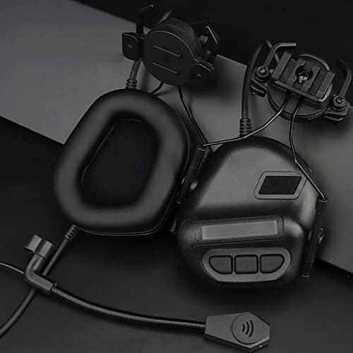 Taktisches Headset Ohrenschützer für Helm Geräuschreduzierung Version Schießen Jagd Gehörschutz (Color : BK)