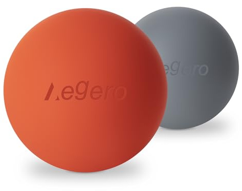 Pelotas de lacrosse para masaje miofascial, masaje de tejido profundo de yoga, terapia de puntos de activación y fascitis plantar del pie, bola masajeadora para dolor muscular (paquete de 2, naranja y
