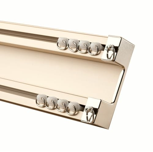 Binario per Tende da Soffitto Resistente da 1 a 6 m, Bastoni per Tende Doppio Binario Montato a Soffitto Bastone per Tende in Alluminio per Divisorio(Color:C,Size:1m)