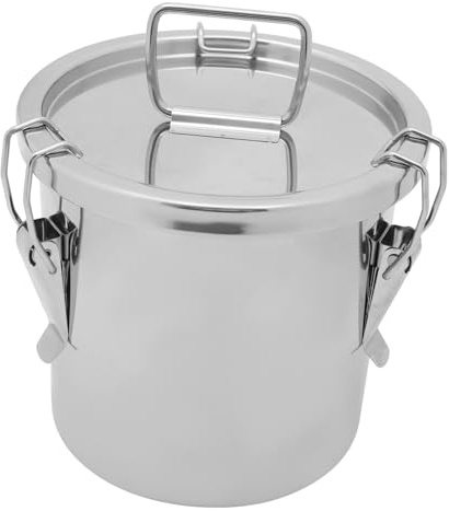 HOLIDYOYO Secchio in Acciaio Inossidabile Con Manico e Coperchio Ermetico Contenitore Multifunzione Per Latte Cereali e Camping Design Sicuro e Pratico Per Cucina e Outdoor