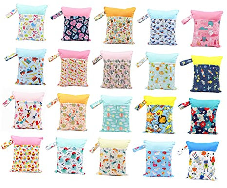 KOMBIUDA Wickeltasche Nasstasche Trocken- und Nasstasche Leicht Zu Reinigen Bequemer Reißverschluss Doppeltaschen 30 X 37 cm