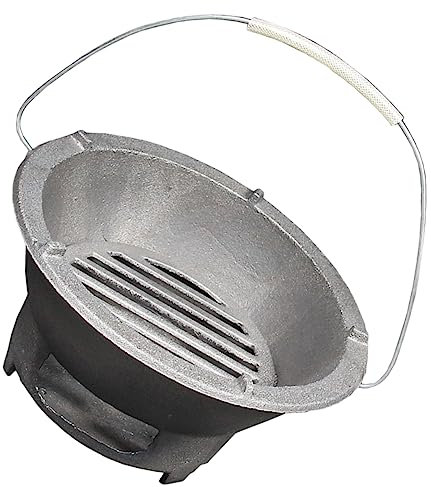 OFFSCH Gusseisen Bbq Grillofen Tragbarer Holzkohlegrill Vielseitiger Outdoor-kochherd Zum Grillen Heizen Suppen Zubereiten Robust Und Langlebig Für Camping Und Picknick