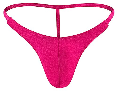 VemeFufu Uomo Perizoma Sexy Thong Tanga Slip a Vita Bassa Intimo Traspirante Confortevole G-String T-Back Thong Briefs Maschile Mutandine Underwear, 1 confezione Roserouge-01, Taglia Unica
