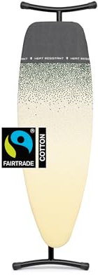 Brabantia - Ironing Board D - Heat Resistant Steam Iron Zone - Adjustable Height - Non-Slip Rubber Feet - 100% Fairtrade Cotton Cover with Foam Layer - Foldable XL Unit - New Dawn - Size D (135x45 cm)