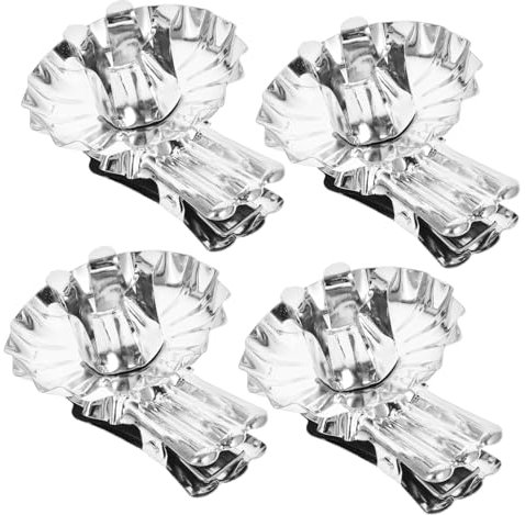 Cabilock 144 STK Kerzenhalter-Clip schmücken christbaumkerzenhalter Christbaum kerzenhalter die Weihnachtskerze Kerzenständer aus Silber Weihnachtskerzenclips in Blumenform Eisen Silver