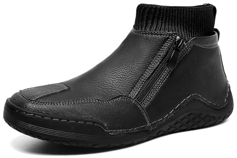 Lurebest Italienska handgjorda höga stövlar, ortopediska skor för män med fotvalvstöd, vattentäta utomhus halkfria lätta vardagliga sneakers barfota promenadskor
