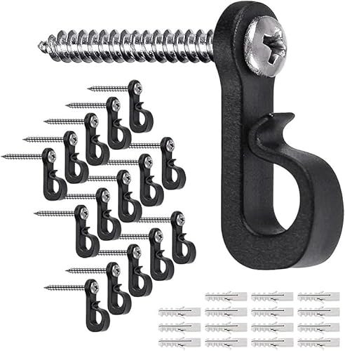 Kalamakala 20 Stück Q-Hanger,Weihnachtslichter Haken mit Kreuzschlitz-Schraube für Garage,Neujahr, Weihnachtsfeier Dekoration,Geeignet für Lichterkettenhaken im Innen- und Außenbereich,15KG Kapazität