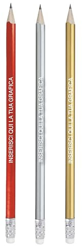 Matite Eleganti Personalizzate con Stampa Nome Logo Testo per Gadget Matrimonio Eventi Fiere Aziende Idea Regalo Laurea, Natale (15 Pezzi, Argento)