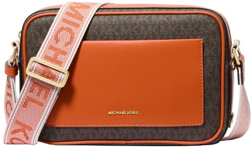 Michael Kors Maeve Umhängetasche mit großer Tasche, Goldfarbene Metallteile/orangefarbener Stanzer, One size