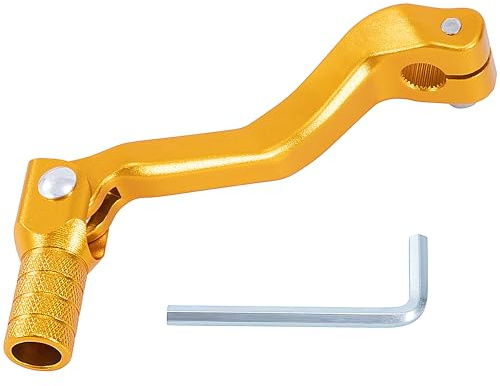 Tunejoy Palanca de Cambio Moto Plegable de Aluminio Universal Palanca Cambios para Modificación de Moto ATV Pit Bike Dirt Bike Dorado 119x52mm