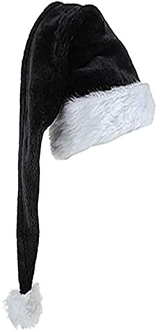 Warme Weihnachtsmütze für Erwachsene, Weihnachtsmann mit schwarzer Farbe, für Damen, Herren und Kinder
