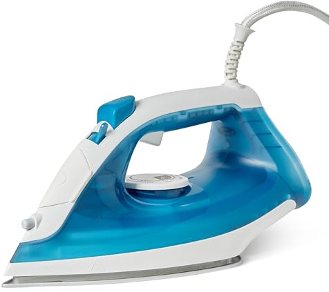 Amazon Basics Ferro da Stiro a Vapore con Piastra Antiaderente, 1800 W, Vapore Continuo 20g, Serbatoio da 200mL, Colore Blu