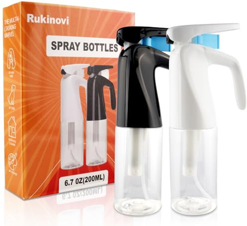 Rukinovi,2Pcs Spray Bottles,Ultra Fine Mist Sprayer,Water Spray Bottle For Hair Styling,Cleaning,Plants & Skin Care,Continuous Spray Bottle(200ml/6.8oz)