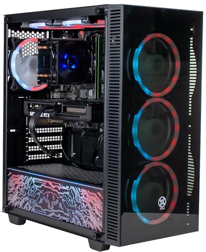 XUM Titan Prebuilt Gaming PC: AMD Ryzen 5 8400F, Nvidia RTX 5060 8GB, 16GB DDR5 RAM, 1TB NVME SSD. 700W PSU 80+ Bronze, aRGB, WiFi 5, Windows 11 Home, High End, Black Case