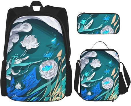 OXKGHHO Blue Fly - Mochila de trabajo con estampado de libélula con lonchera aislada, correas ajustables, para gimnasio y uso diario, Negro -, Talla única