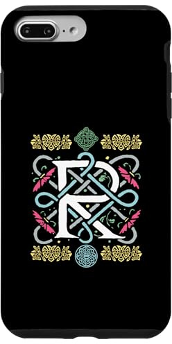 Monogram Letter R Celtic Vintage Retro Case for iPhone 7 Plus/8 Plus