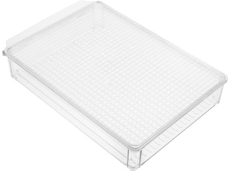 CONGARTENO Contenitore Frigorifero Trasparente con Coperchio Impilabile e Allargato Organizer Frigo per Conservazione Ordinata e Salvataggio Prodotti Adatto per Cucina e Congelatore