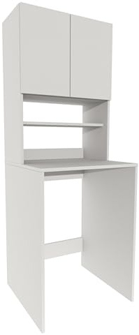 möbelkap Waschmaschinenschrank | Moderner Badschrank für Waschmaschine & Trockner | Pflegeleicht & Kratzfest | Viel Stauraum | Stabile Konstruktion | Weiß