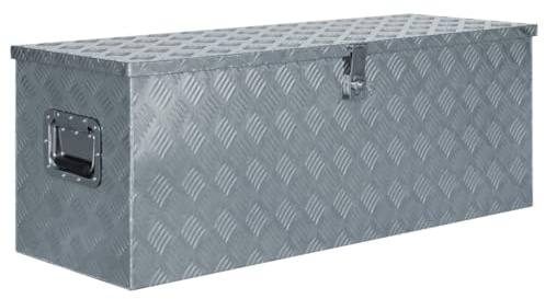 Emmtore Aluminiumkiste Storage Box Transport Box 110,5×38,5×40 cm Silbern