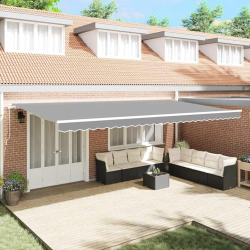 Klemmmarkise Markise Balkonmarkise,Markise Weiß 6 x 3 m Metall,Für Balkon Terrasse, Vielseitig Einsetzbar