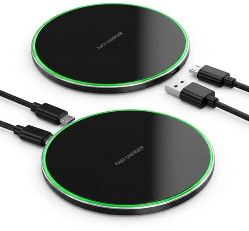 Cargador inalámbrico rápido de inducción 35W de Carga rápida por inducción con USB-C, estación de Carga Ultrafina Compatible con iPhone 16 15 14 13 12, Air Pods 2 3 Pro y Sam Sung Galaxy S24 S23 S22
