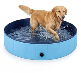 Dog Paddling Pool Foldable,120 x 30 cm,Swimming Pool for Pets and Kids，PVC&Non-Slip,Sturdy and Durable, Swimming Pool for Pets and Kids Indoors, Outdoors,Garden,Patio,Bathroom