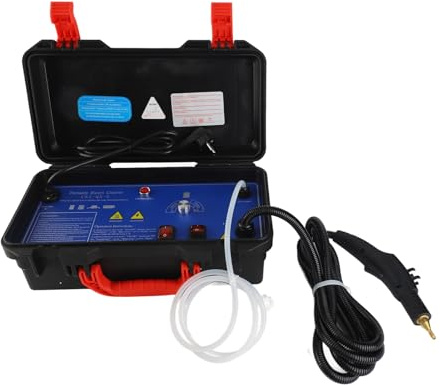 Respicefinem Pulitore a Vapore Pressurizzato Resistente Portatile con Trasmissione Vocale 3 Marce Regolabile Acqua Calda e Fredda Vapore con Mini Torcia Spazzole Multiple Ugello