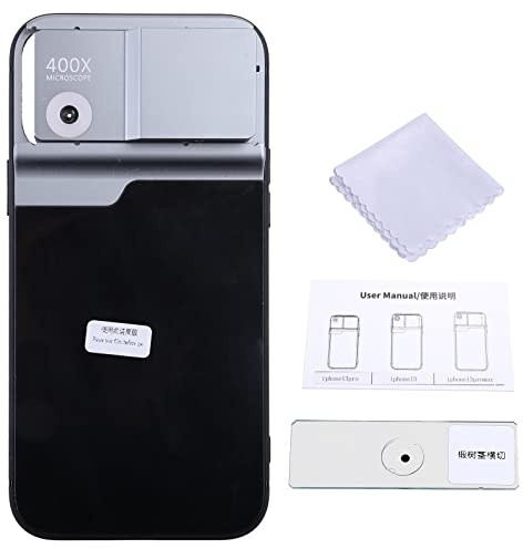 Microscopio per smartphone con obiettivo ottico 400X per Microworld bambini adulti per telefono 13Pro / 13 microscopio facile da usare con luce per telefono