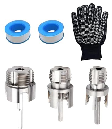 Juego de herramientas para enhebrar tuberías, cortador de roscas PPR de PVC integrado, herramienta manual de varios tamaños, diseño manual resistente con cinta de sellado de guantes, perfecto para