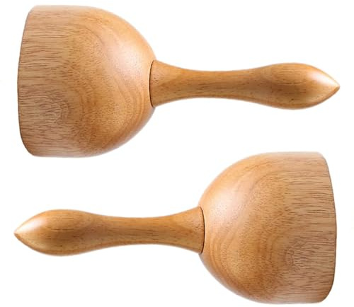 DOITOOL Masajeador de Madera 2 Piezas Vaso de Ventosas para Terapia Gua Sha Herramienta de Masaje Corporal para Uso Doméstico y Cuidado Piel