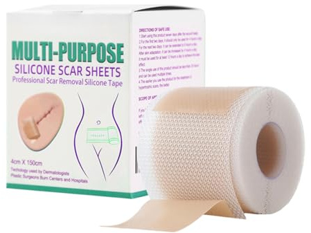 Rouleaux de pansements en silicone médical pour cicatrices, pour le traitement des cicatrices chirurgicales, des chéloïdes, de l'acné, des brûlures, découpable, réutilisable et respirant
