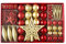 Heitmann DECO Kit de décoration pour l'arbre de Noël, Or et Rouge, 60 pièces, avec Une Pointe de Sapin, des Boules, Une chaîne de Perles, Une Guirlande et des étoiles, du Plastique