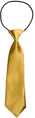 DonDon Cravatta da bambino ragazzo effetto seta lucida - 7,0 cm di larghezza - con elastico - oro