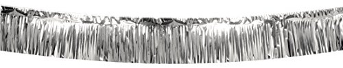 Partygirlande Hochzeit - 6 m - Lametta Girlande Silber VIP Raumdeko Silvester Foliengirlande Raumdekoration Partydeko Lametta Girlande Silber