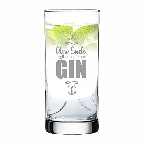 4youDesign Gin-Glas Am Ende ergibt Alles einen Gin - lustige Geschenkidee Gin Tonic - Geburtstagsgeschenk - Männergeschenk - Geschenk für Frau