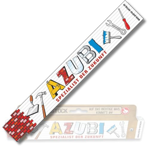 2 Meter Zollstock mit Aufschrift | Spruch - Azubi, Spezialist der Zukunft - 2m Gliedermaßstab Geschenk für Männer Handwerker Heimwerker zum Geburtstag Holz