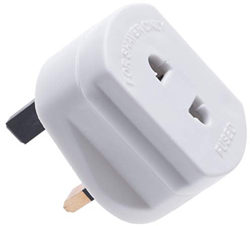 Toothbrush Adaptor Plug UK Charger Shaver Socket 2 Pin to 3 Pin Electric Converter Bathroom Two to Three Prong Charging Tooth Brush Razor Plugs Electrical Shaving (White)