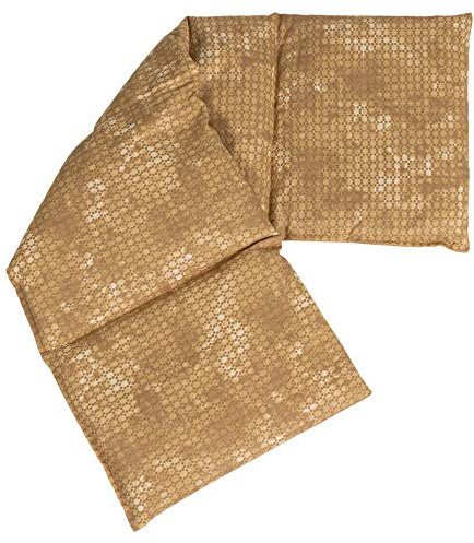 4-Kammer Körnerkissen 20x60cm groß - Wärmekissen Körner Weizen, Farbe: batik-gold