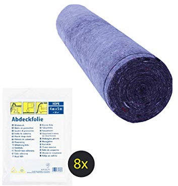 Abdeckset: 1 x Pictolor Abdeckvlies 180g 50m + 8 x Ciret Abdeckfolie 4m x 5m