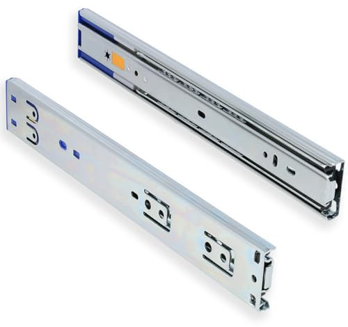 MS Beschläge 1 Paar Schubladenauszüge 45mm Höhe Teleskopschiene Vollauszug Soft Close Funktion Schubkastenauszug Stahl Sanfteinzug Korpusschiene (350mm)