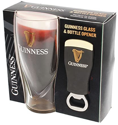 Shamrock Gift Co. 5568 Official Guinness Embossed 450ml Glass and Bottle Opener