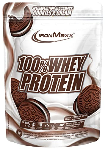 IronMaxx 100% Whey Protein 500g - Cookies Et Crème Special Edition - Leckerer High Protein Shake, 37g Protéine par portion, boisson énergisante pour entraînement intensif, avec BCAA et EAA