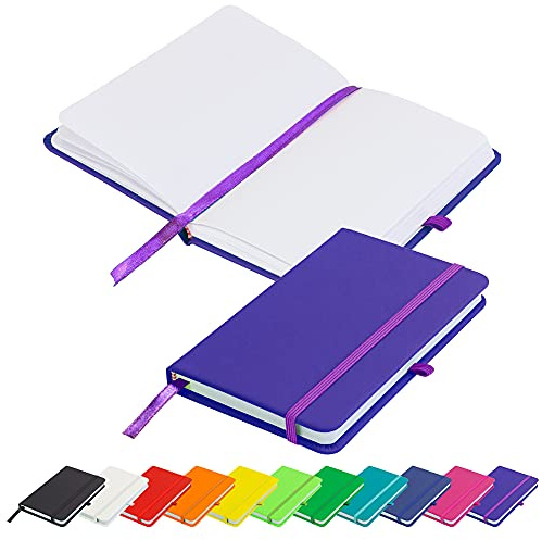 Blanco Basic A6 Notizbuch, unliniert, blanko, Notizbuch, Notizbuch, Notizbuch, Notizbuch, Notizbuch mit Stiftschlaufe, Violett
