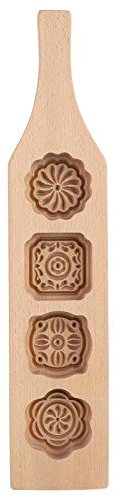 Tissting Diseño De Flores Molde De Pastel De Luna, molde de pastel luna Sellos para molde galletas flores herramientas para hornear para Pasteles,4 Patrones de Flores, para Cocina Casera y Postres