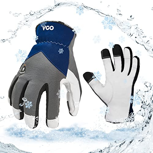 Vgo... Mechanikerhandschuhe,Rigger Handschuhe aus Leder für leichte Arbeiten, Anti-Abrasion