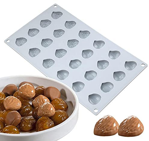 silikonformen Schokolade, Mousse-Kuchenform Silikon backformen - 3D backform DIY Mold, 24 Löcher Kastanie