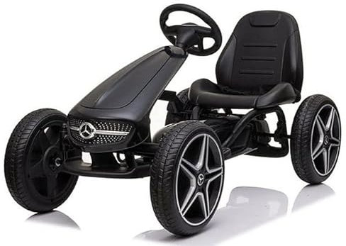 FINOOS Mercedes Go Kart - Lizenziert - Kinder Pedal Auto - Tretauto - Cart - Kettenantrieb - Eva-Reifen (Schwarz)
