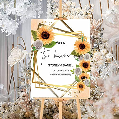Rustikales Holzschild für Hochzeit, Sonnenblumenkranz, Holz, Hochzeit, Willkommensschild, individuelle Hochzeitsempfang, Grußschild, perfekt für Jahrestag, Jahrestag, Verlobung, Party, Dekoration,