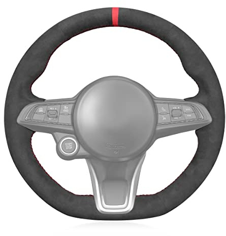 MEWANT Auto-Lenkradbezug für Alfa Romeo Giulia 2020–2022 / Stelvio 2020–2022 / Tonale 2022 (nicht passend für Quadrifoglio-Version)
