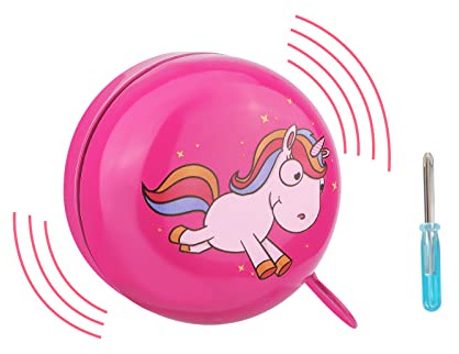 Pwsap Einhorn Fahrradklingel Kinder Fahrradglocke für Kinderfahrrad Laufrad Roller mit Tragbarem Mini-Kreuzschraubendreher Fahrrad Klingel für Mädchen Geschenk für Geburtstag,Weihnachten,rosarot